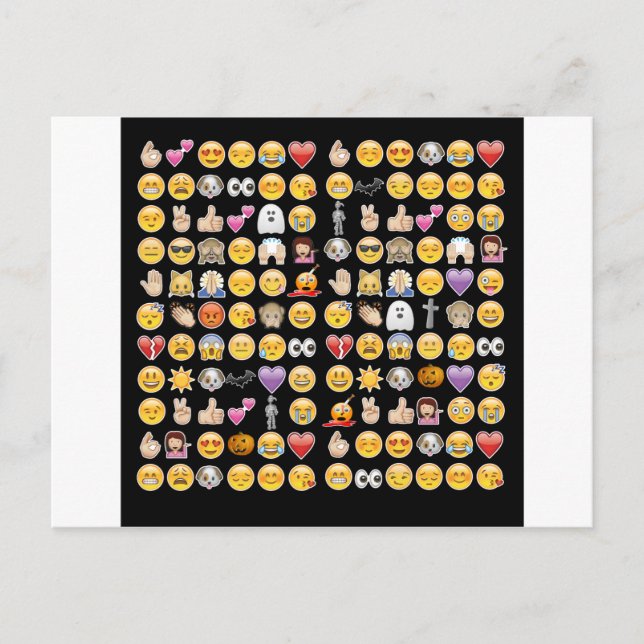 Cartão Postal halloween emoji (Frente)