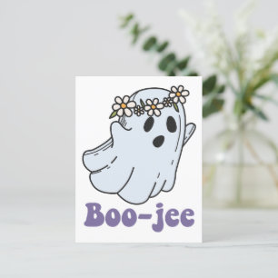Cartão Postal Halloween Fantasmagórico Fantasma Boo Jee Boo