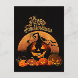Cartão Postal Halloween - Feliz Halloween Pumpkins