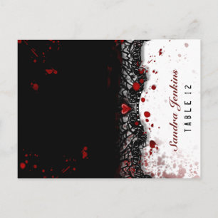 Cartão Postal Halloween FOLDING PlaceCard Spltered Names