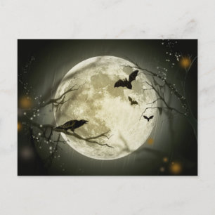Cartão Postal Halloween Full Moon
