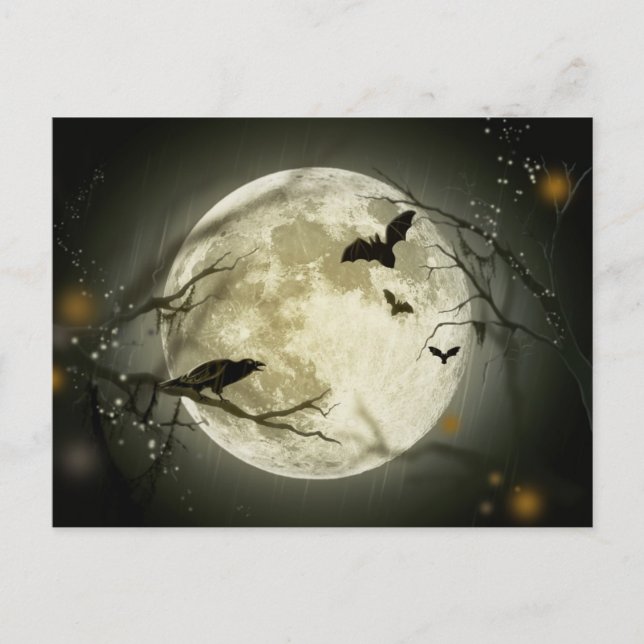 Cartão Postal Halloween Full Moon (Frente)