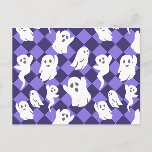 Cartão Postal Halloween Ghosts (Frente)