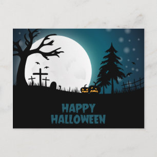 Cartão Postal Halloween Graveyard