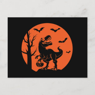 Cartão Postal Halloween Halloween, Figurino da Família Dinossaur