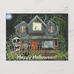 Cartão Postal Halloween Haunted House