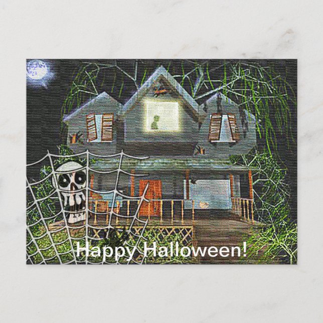 Cartão Postal Halloween Haunted House (Frente)