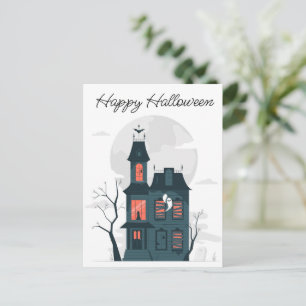 Cartão Postal Halloween Haunted House