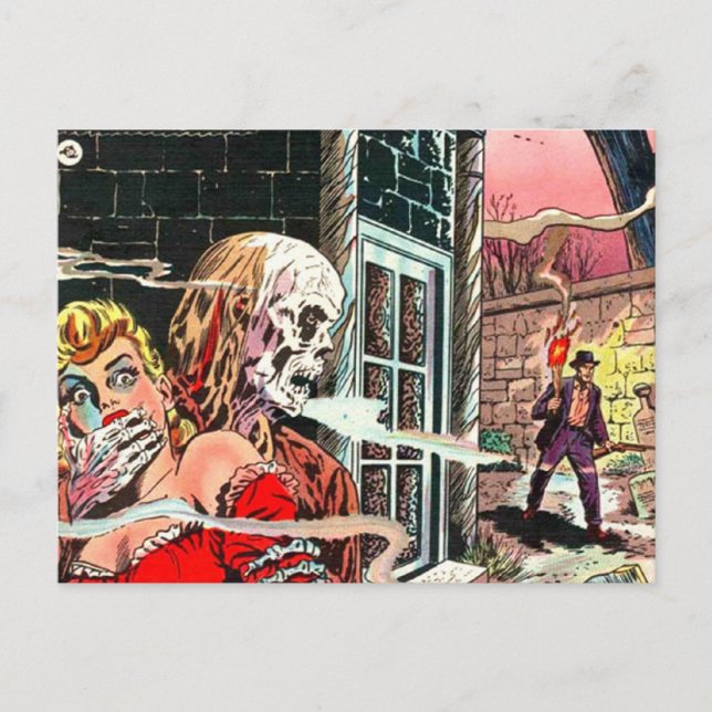 Cartão Postal Halloween Haunted Quic Book (Frente)