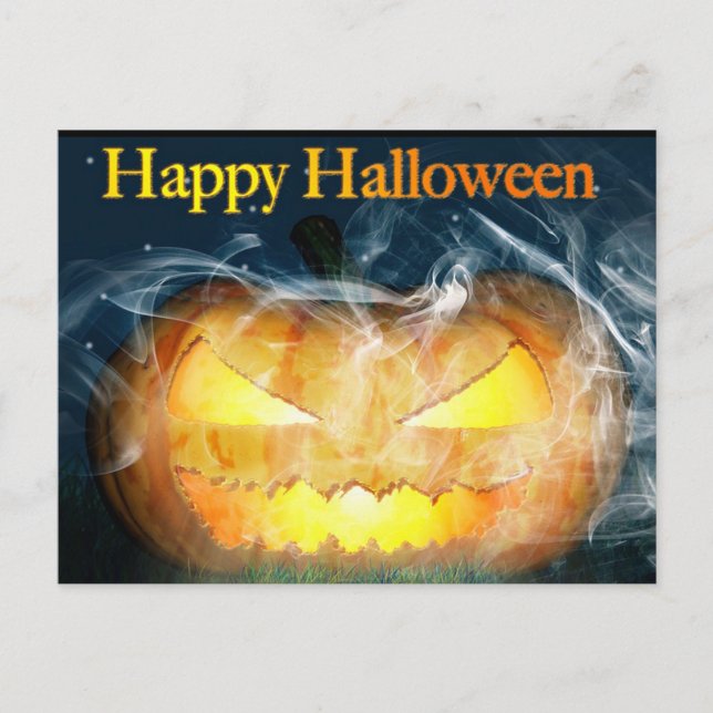 Cartão Postal Halloween Jack-0-lanterna (Frente)