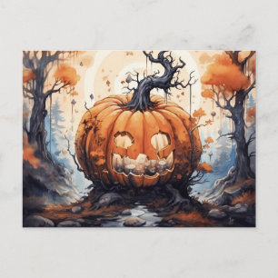 Cartão Postal Halloween Jack O' Lanterna Pumpkin