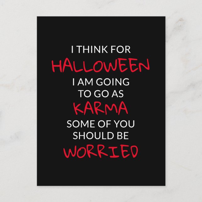 Cartão Postal Halloween Karma Say (Frente)