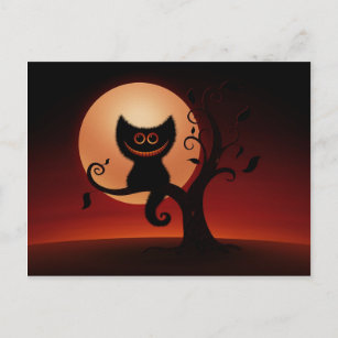 Cartão Postal Halloween Kitten