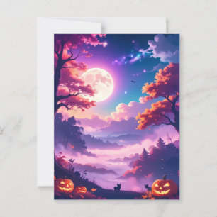 Cartão Postal Halloween mágico moderno