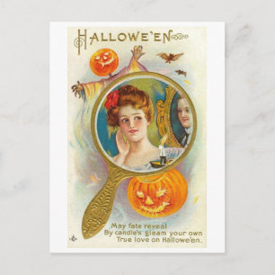 Cartão Postal Halloween Mirror