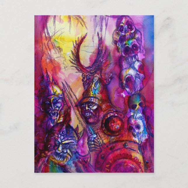 Cartão Postal HALLOWEEN MONSTERS / ORK WAR Fantasy (Frente)