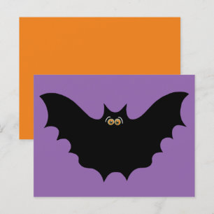 Cartão Postal Halloween Morcego Preto