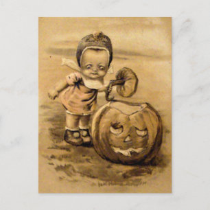 Cartão Postal Halloween Morning (Cartão de Dia das Bruxas Vinta