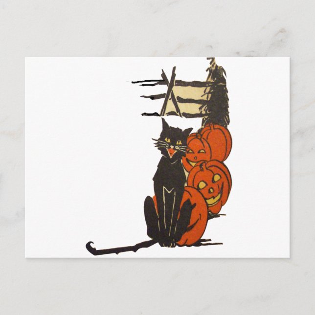 Cartão Postal Halloween Na Fazenda (Vintage Halloween Card ) (Frente)