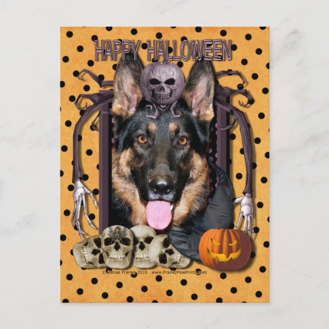 Cartão Postal Halloween Nightmare - German shepherd Kuno (Frente)