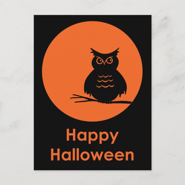Cartão Postal Halloween Owl (Frente)
