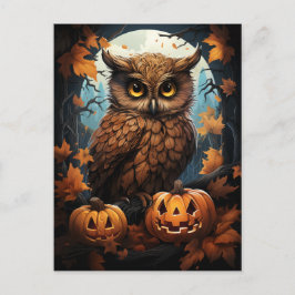 Cartão Postal Halloween Owl