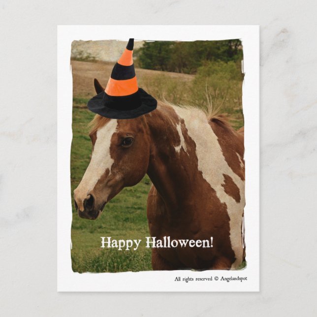 Cartão Postal Halloween Paint Horse (Frente)