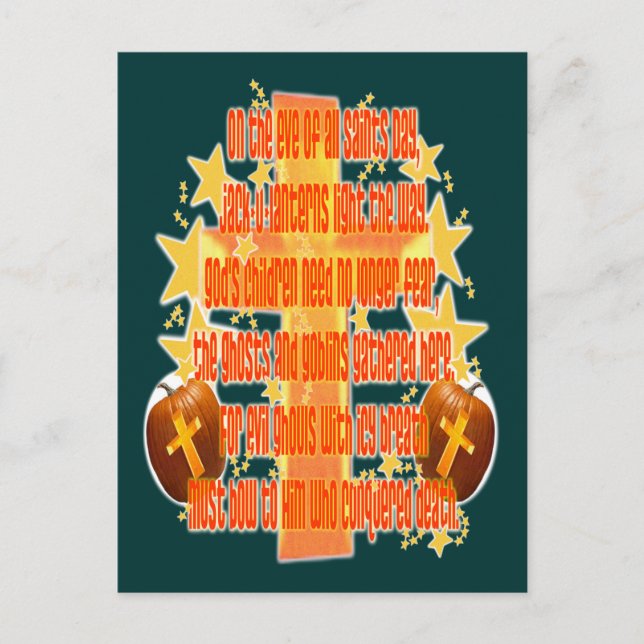 Cartão Postal Halloween para cristãos (Poem) (Frente)