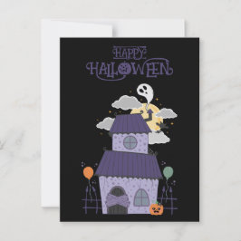 Cartão Postal Halloween Pastel Gótico assombrado