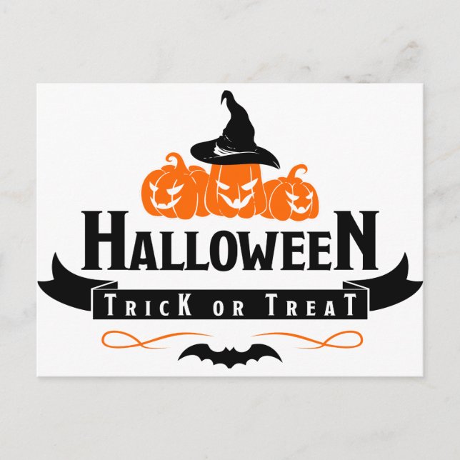 Cartão Postal Halloween Pumkins Postard (Frente)