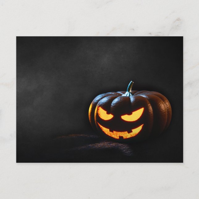Cartão Postal Halloween Pumpkin Jack-O-Lantern Spooky (Frente)
