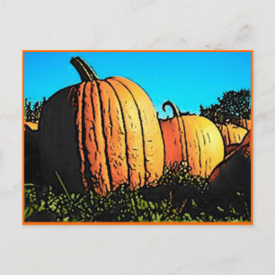 Cartão Postal Halloween Pumpkin Patch no Dia