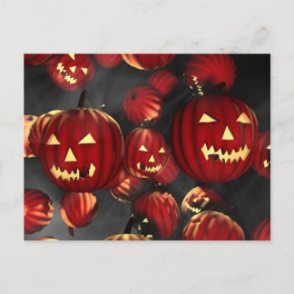 Cartão Postal Halloween Pumpkins
