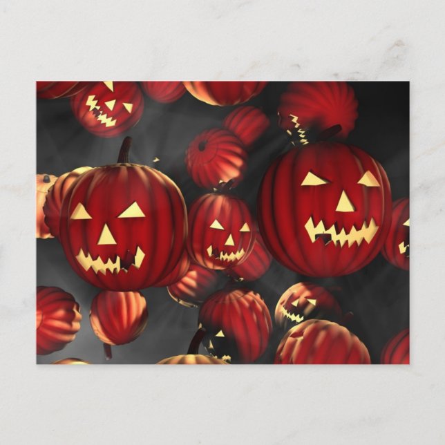 Cartão Postal Halloween Pumpkins (Frente)