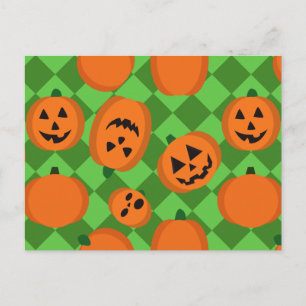 Cartão Postal Halloween Pumpkins