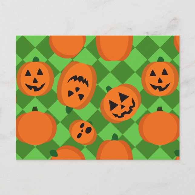 Cartão Postal Halloween Pumpkins (Frente)