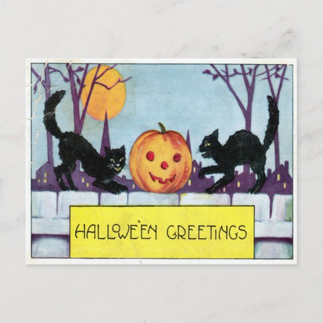Cartão Postal Hallowe'en Saudação (Frente)