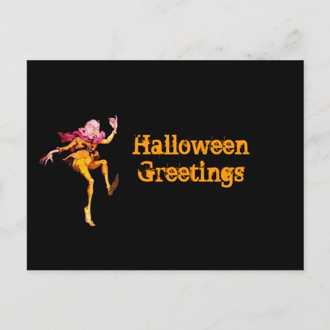 Cartão Postal Halloween Saudações Goblin (Frente)