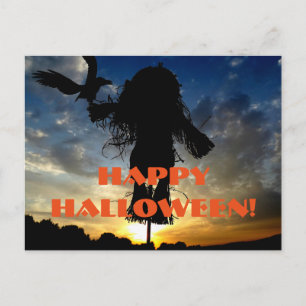 Cartão Postal Halloween Scarecrow