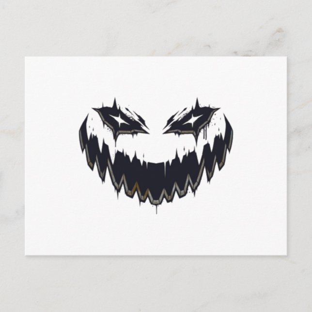 Cartão Postal Halloween Scary Mau Pumpkin Engraçado Pumpkin Cabe (Frente)
