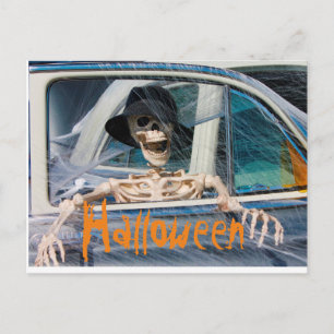 Cartão Postal Halloween Skeleton