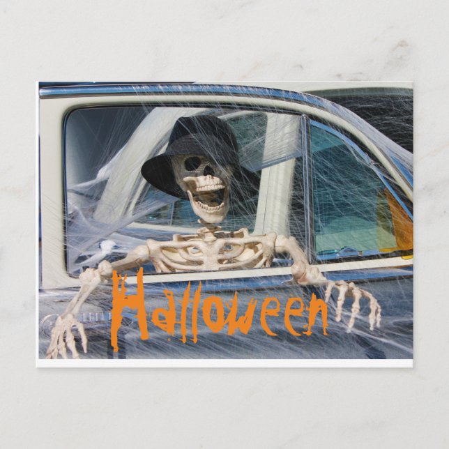 Cartão Postal Halloween Skeleton (Frente)