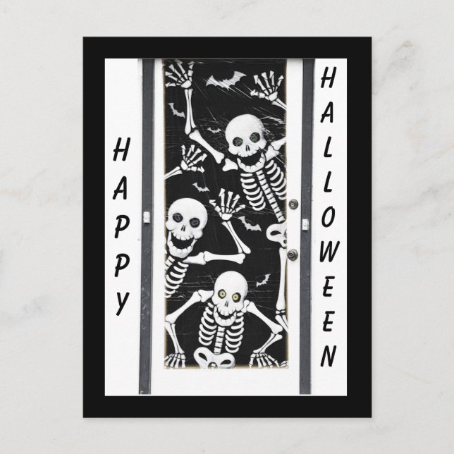 Cartão Postal Halloween Skeletons (Frente)