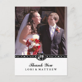 Cartão Postal Halloween Skeletons Black White Foto: Obrigado