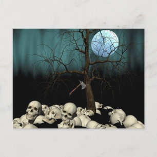 Cartão Postal Halloween Skulls