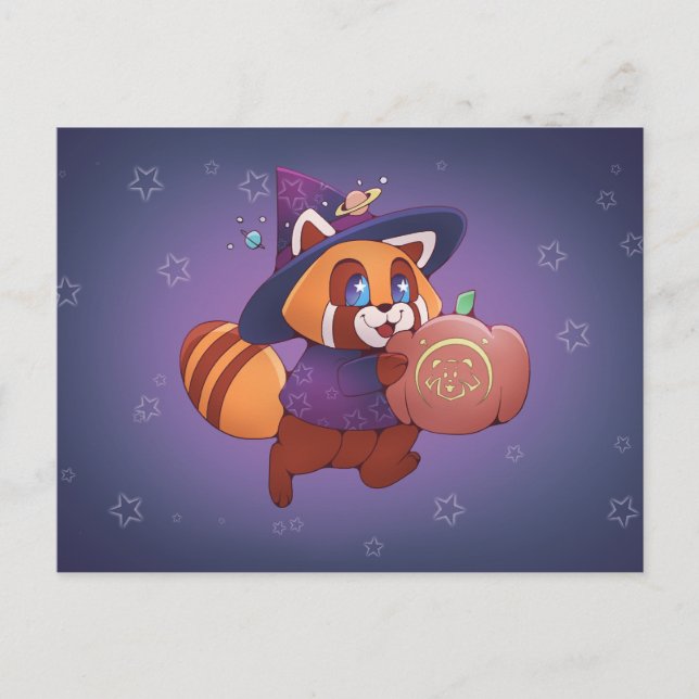 Cartão Postal Halloween Space Panda (Frente)