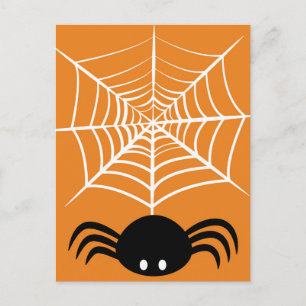 Cartão Postal Halloween Spider Web