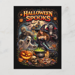 Cartão Postal Halloween Spooks