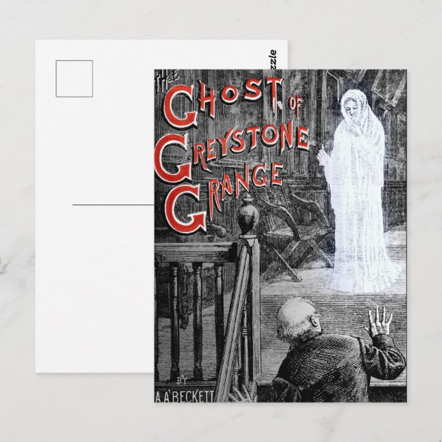 CARTÃO POSTAL HALLOWEEN SPOOKY GHOST DA MANSÃO DA GREYSTONE (Frente/Verso)