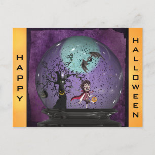 Cartão Postal Halloween, um vampiro gótico e bonito